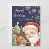 Merry Christmas from Santa & Flat Christmas Card カード (正面)