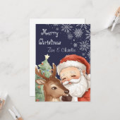 Merry Christmas from Santa & Flat Christmas Card カード (正面/裏面インサイチュ)