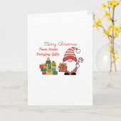 Merry Christmas From Santa on a Christmas Card カード (黄色い花)