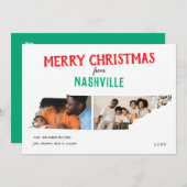 Merry Christmas from Tennessee Two Photo Card シーズンカード (正面/裏面)