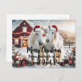 Merry Christmas from the both of us white horses ポストカード (正面/裏面)