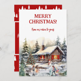 Merry Christmas from the Cabin Flat Holiday Card シーズンカード