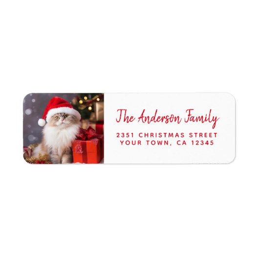 Merry Christmas from the Cat in a Santa Hat ラベル (正面)