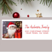 Merry Christmas from the Cat in a Santa Hat ラベル