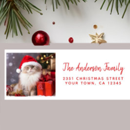 Merry Christmas from the Cat in a Santa Hat ラベル