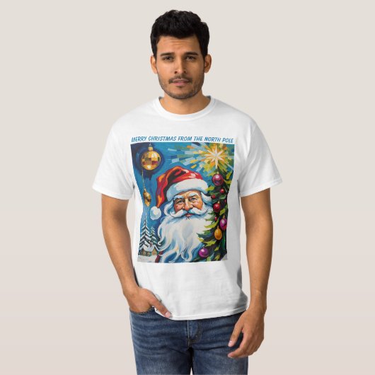 Merry Christmas From The North Pole Santa Clause Tシャツ (正面フル)