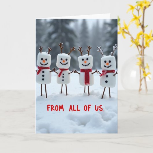 Merry Christmas From Us All カード (黄色い花)