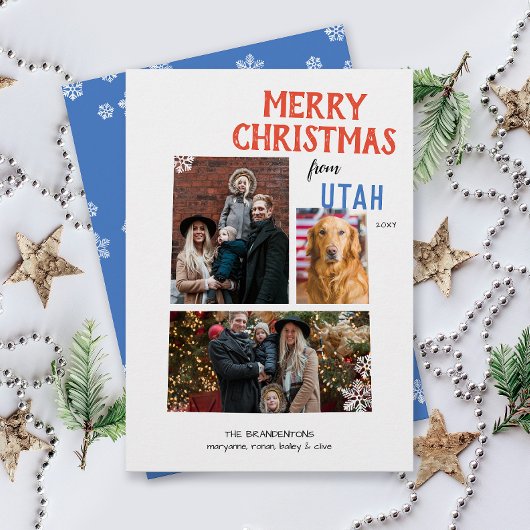 Merry Christmas from Utah Multi Photo Card シーズンカード