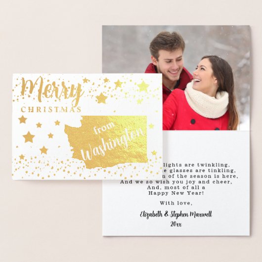 Merry Christmas from Washington州写真 箔カード (ディスプレー)