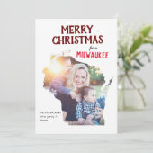 Merry Christmas from Wisconsin Photo Card シーズンカード (スタンド正面)