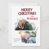 Merry Christmas from Wisconsin Two Photo シーズンカード (正面)