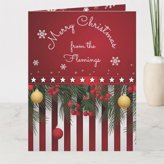 Merry Christmas from (your family) カード (正面)