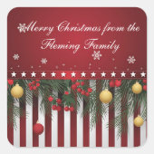 Merry Christmas from (your family) スクエアシール (正面)