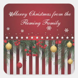 Merry Christmas from (your family) スクエアシール