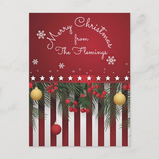 Merry Christmas from (your family) ポストカード (正面)