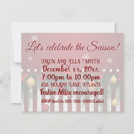 Merry Christmas from (your family) 招待状 (裏面)