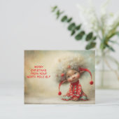 Merry Christmas from Your North Pole Elf | Cute シーズンポストカード (スタンド正面)
