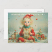 Merry Christmas from Your North Pole Elf | Cute シーズンポストカード (正面/裏面)