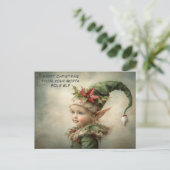 Merry Christmas from Your North Pole Elf | Cute シーズンポストカード (スタンド正面)