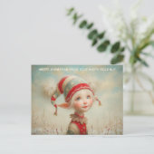 Merry Christmas from Your North Pole Elf | Cute シーズンポストカード (スタンド正面)