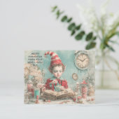 Merry Christmas from Your North Pole Elf | Cute シーズンポストカード (スタンド正面)