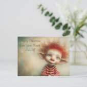 Merry Christmas from Your North Pole Elf | Cute シーズンポストカード (スタンド正面)