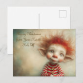 Merry Christmas from Your North Pole Elf | Cute シーズンポストカード (正面/裏面)