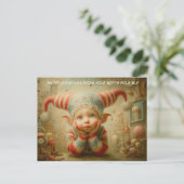 Merry Christmas from Your North Pole Elf | Cute シーズンポストカード (スタンド正面)