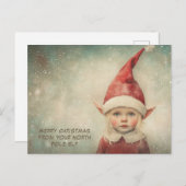 Merry Christmas from Your North Pole Elf | Cute シーズンポストカード (正面/裏面)