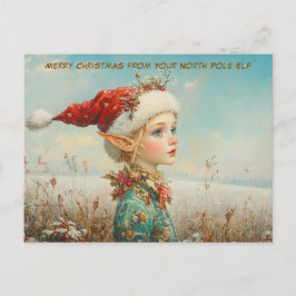 Merry Christmas from Your North Pole Elf | Cute シーズンポストカード