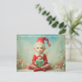 Merry Christmas from Your North Pole Elf | Cute シーズンポストカード (スタンド正面)