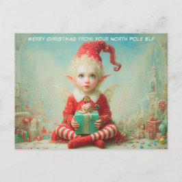 Merry Christmas from Your North Pole Elf | Cute シーズンポストカード