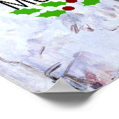 Merry Christmas, Frosty Birch Trees winter scene ポスター (角)