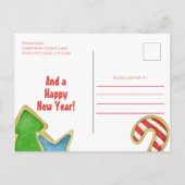 Merry Christmas Fun Cookie Photo Collage シーズンポストカード (裏面)