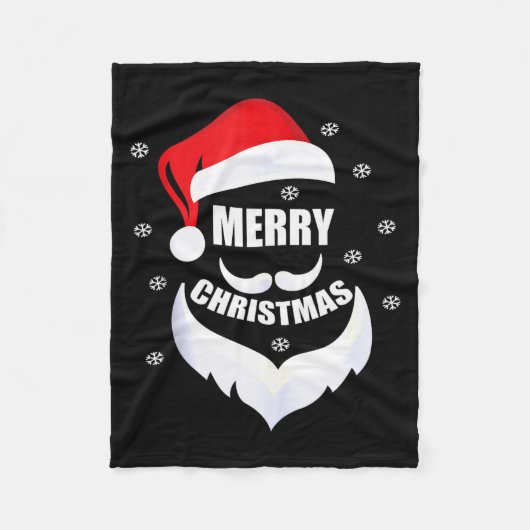 Merry Christmas -fun Santa Claus Father Xmas Boy G フリースブランケット (正面)