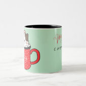 merry christmas funny cat coffee mug ツートーンマグカップ (中央)