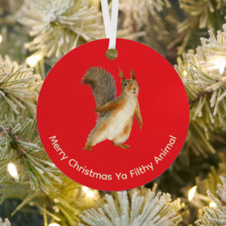 Merry Christmas Funny Filthy Animal Squirrel メタルオーナメント