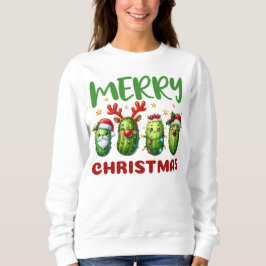 Merry Christmas Funny Holiday Pun Adorable Pickle スウェットシャツ