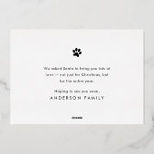 Merry Christmas Funny Modern Pet Custom Photo 箔シーズンカード (裏面)