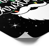 Merry Christmas Funny Santa Claus Hat And Beard Xm ポスター (角)