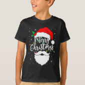Merry Christmas Funny Santa Claus Hat And Beard Xm Tシャツ (正面)