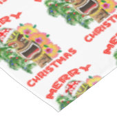 Merry Christmas Funny Santa Tiki テーブルクロス (アングル)