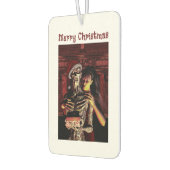 Merry Christmas. Funny skeleton with woman カーエアーフレッシュナー (左)