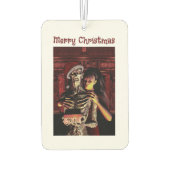 Merry Christmas. Funny skeleton with woman カーエアーフレッシュナー (裏面)