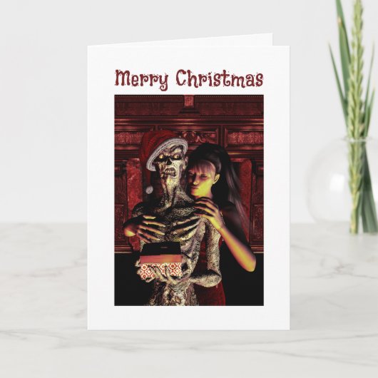Merry Christmas. Funny skeleton with woman カード (正面)