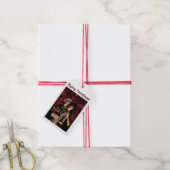 Merry Christmas. Funny skeleton with woman ギフトタグ (より糸付き)