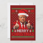 Merry Christmas Funny Trump Santa Hat Ugly Xmas シーズンカード (正面)