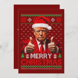 Merry Christmas Funny Trump Santa Hat Ugly Xmas シーズンカード