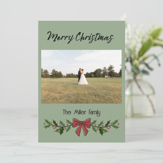 Merry Christmas Garland and Mistletoe 招待状 (スタンド正面)