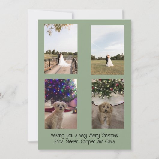 Merry Christmas Garland and Mistletoe 招待状 (裏面)